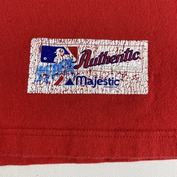 Vintage Boston Red Sox T-Shirt Mens Medium Red MLB Baseball Majestic Tee - Picture 3 of 11